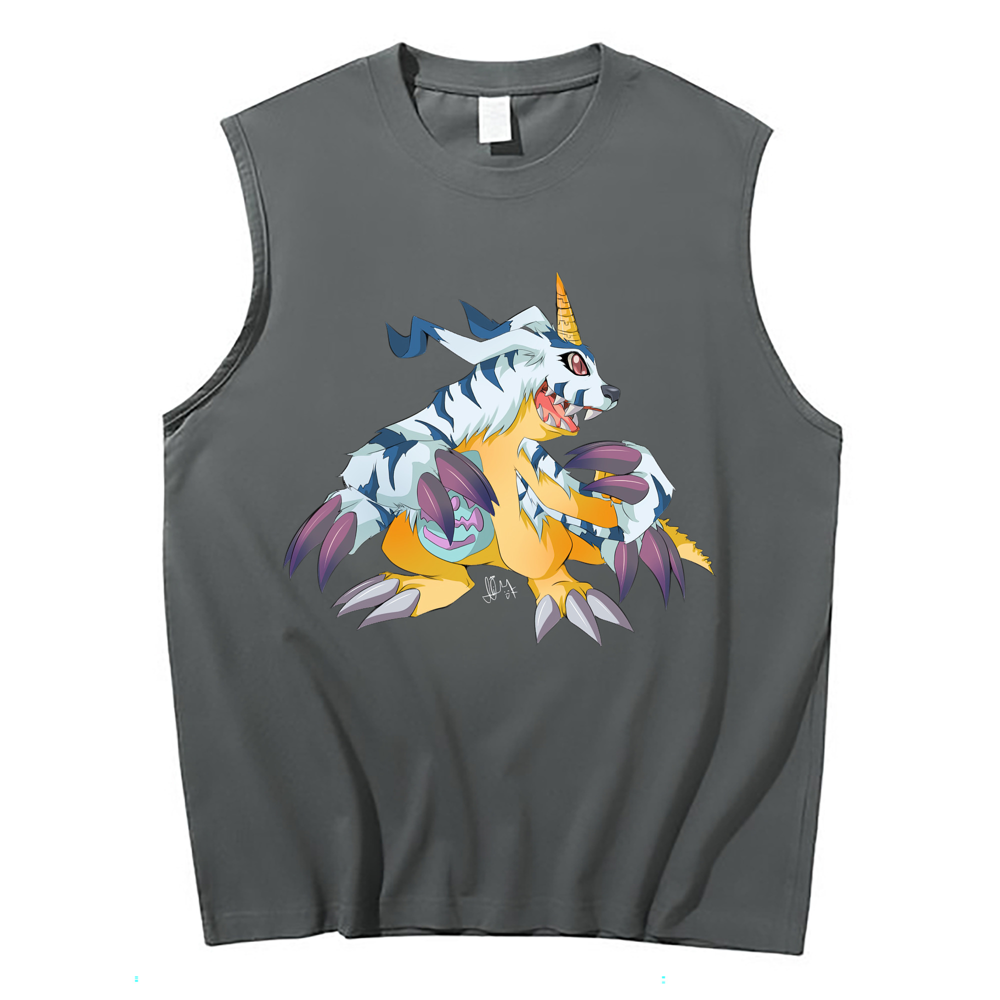 （画像用） Digimon デジタルモンスター/デジモン コットン100％タンクトップ（フロントプリント）